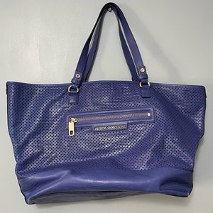 Juicy Couture Perforated Leather Embossed Snakeskin Shoulder Bag Tote